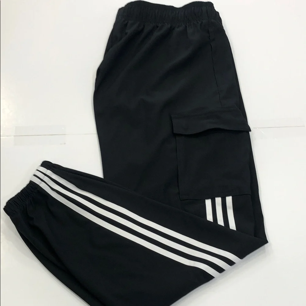 Adidas Youth XL Black Cargo Pants W/ White Stripes (15–16 UK) - Picture 2 of 8